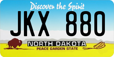 ND license plate JKX880