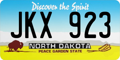 ND license plate JKX923