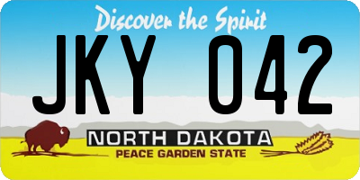 ND license plate JKY042