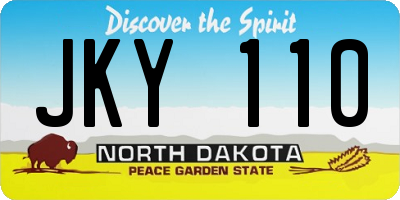 ND license plate JKY110