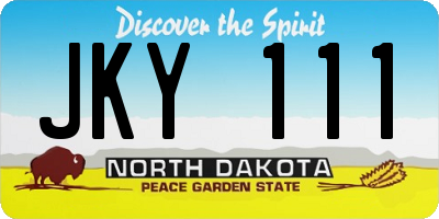 ND license plate JKY111