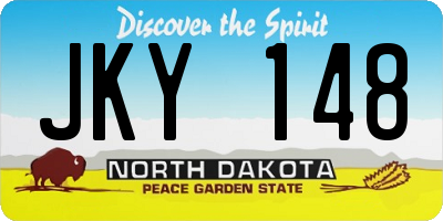 ND license plate JKY148