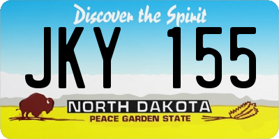 ND license plate JKY155