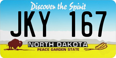 ND license plate JKY167