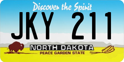 ND license plate JKY211