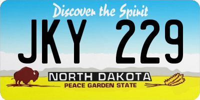 ND license plate JKY229