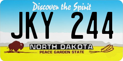 ND license plate JKY244