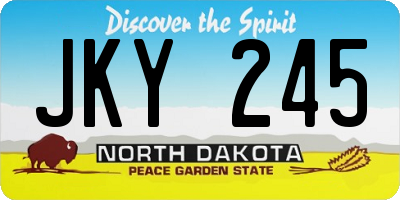 ND license plate JKY245
