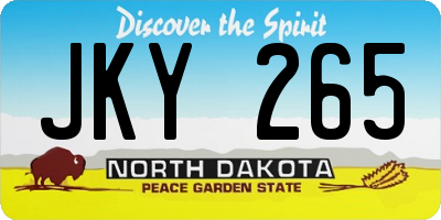 ND license plate JKY265