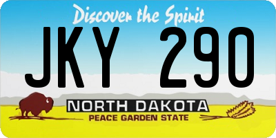 ND license plate JKY290