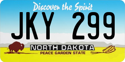ND license plate JKY299