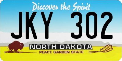 ND license plate JKY302