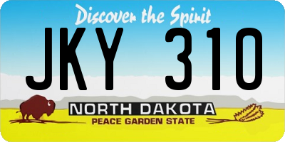 ND license plate JKY310