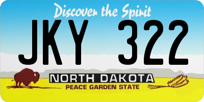 ND license plate JKY322