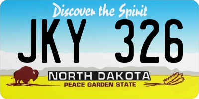 ND license plate JKY326