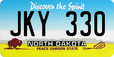 ND license plate JKY330