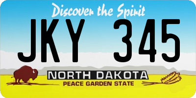 ND license plate JKY345
