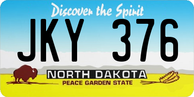 ND license plate JKY376