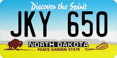 ND license plate JKY650