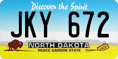 ND license plate JKY672