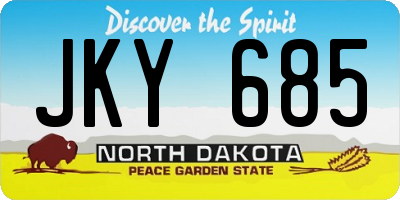 ND license plate JKY685
