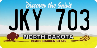 ND license plate JKY703