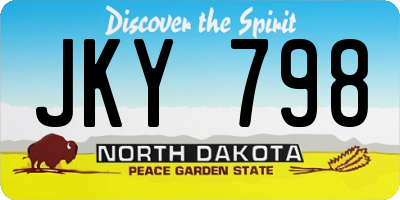ND license plate JKY798