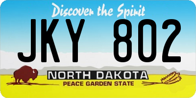 ND license plate JKY802