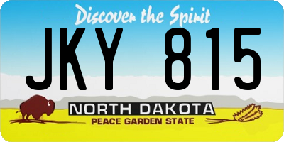 ND license plate JKY815