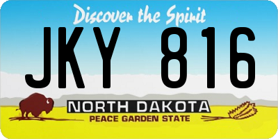 ND license plate JKY816