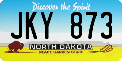 ND license plate JKY873