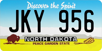 ND license plate JKY956