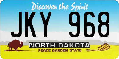 ND license plate JKY968