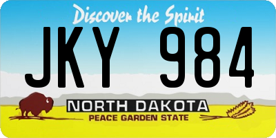 ND license plate JKY984