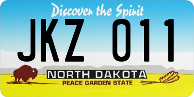 ND license plate JKZ011