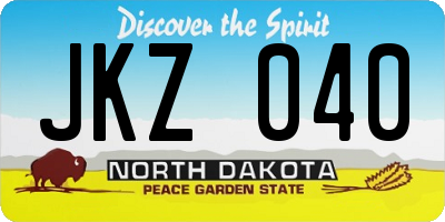 ND license plate JKZ040