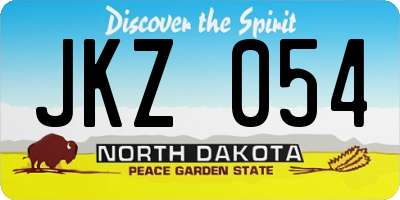 ND license plate JKZ054