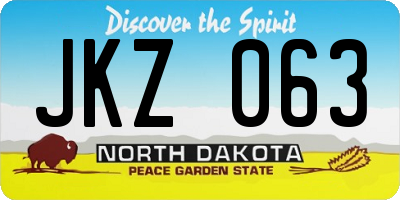 ND license plate JKZ063