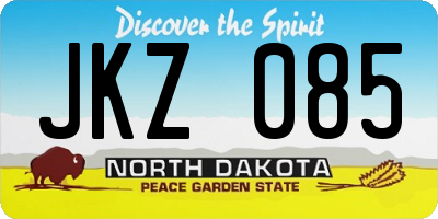 ND license plate JKZ085