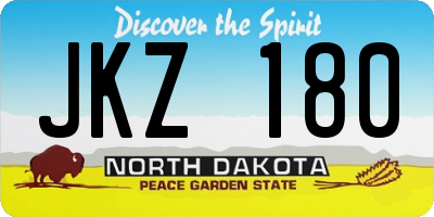 ND license plate JKZ180