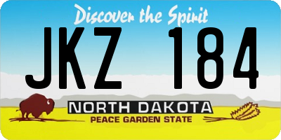 ND license plate JKZ184