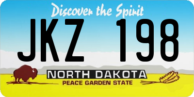 ND license plate JKZ198