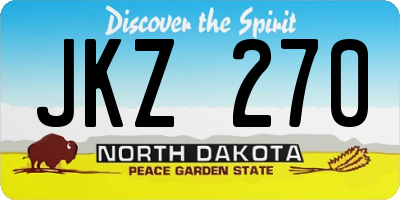 ND license plate JKZ270
