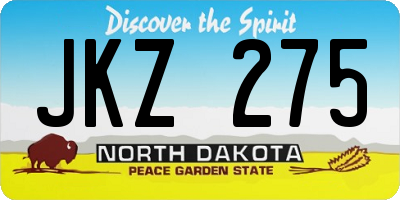 ND license plate JKZ275