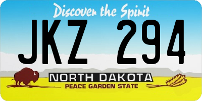 ND license plate JKZ294