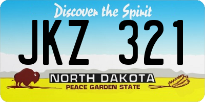 ND license plate JKZ321