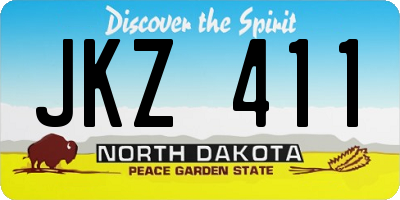 ND license plate JKZ411
