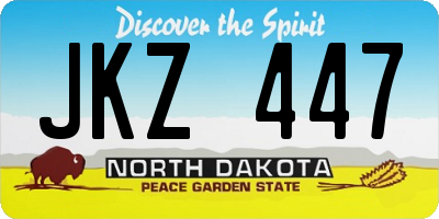 ND license plate JKZ447