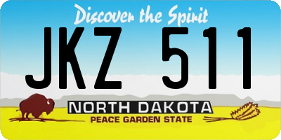 ND license plate JKZ511