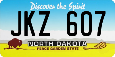 ND license plate JKZ607